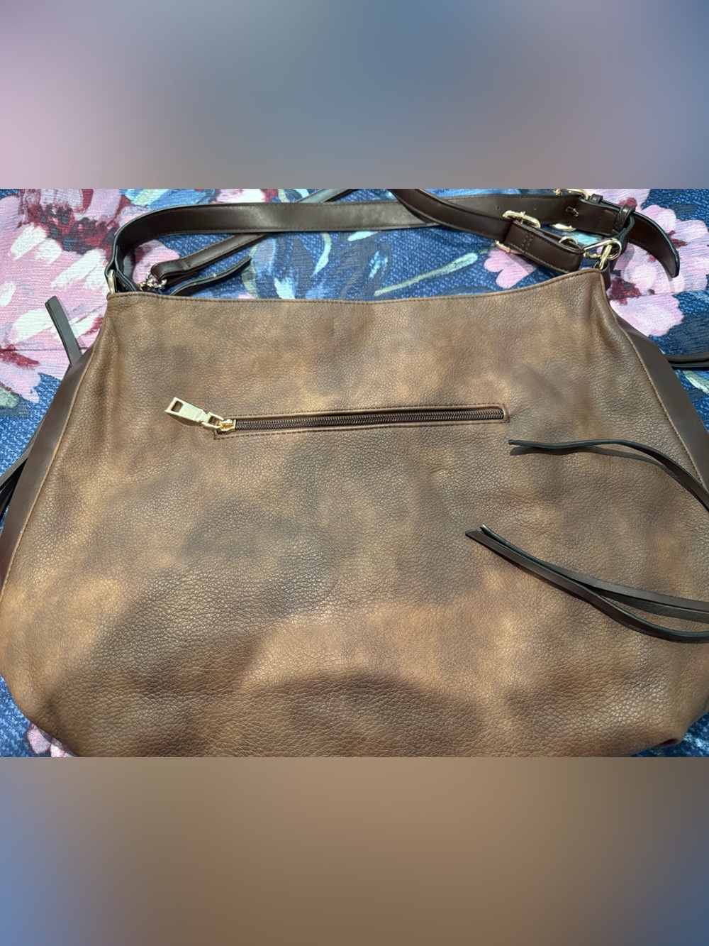 Brown Faux Leather Crossbody/Hobo Purse